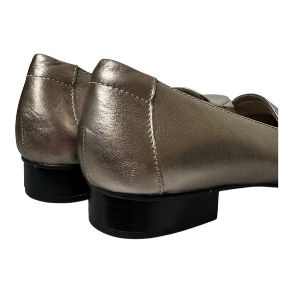 Clarks Juliet Lora Metallic Pewter Leather Loafers Womens Size 11 - Picture 5 of 11